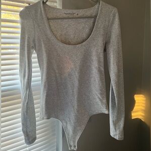 Abercrombie & Fitch Heather Grey Size Small Bodysuit Soft A&F Collection
